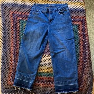 Old Navy Dark Blue Wide Leg Cropped Jeans